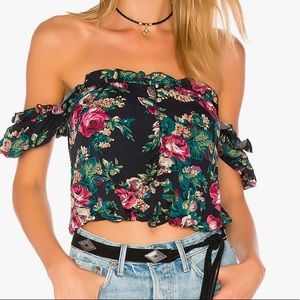 Auguste Stevie’s 70’s off the shoulder crop top